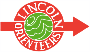 Logo badge with a green globe at the center, white curved text around the circle reading 'LINCOLN', and a red arrow extending to the right across the design (informational emblem).